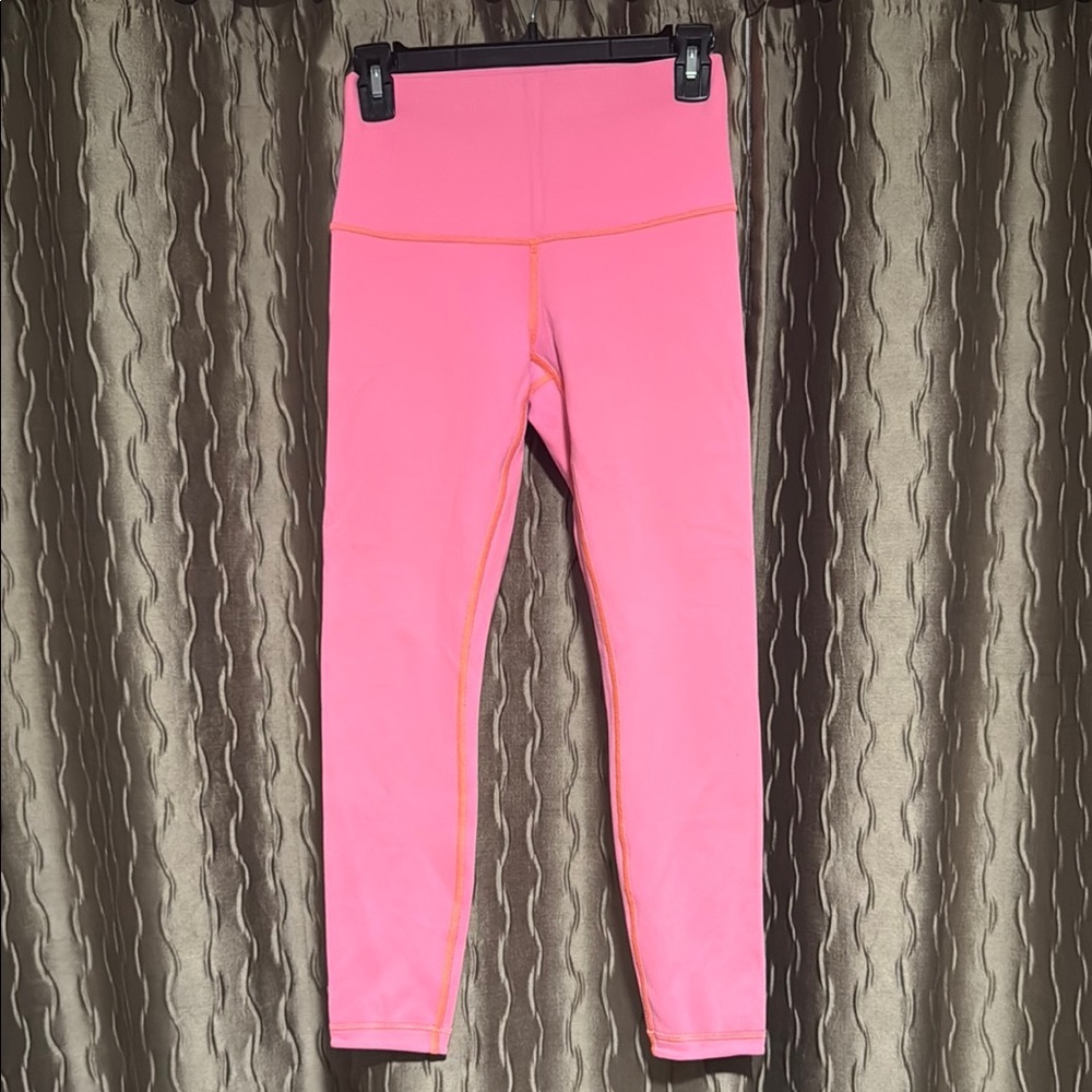 Lululemon Reversible Grey Pink Orange Leggings 2/4